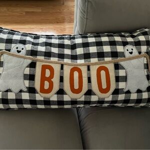 Halloween Boo Checkered Pillow